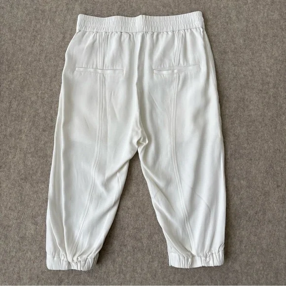 Helmut Lang White Drawstring Cropped Joggers - Picture 9 of 12